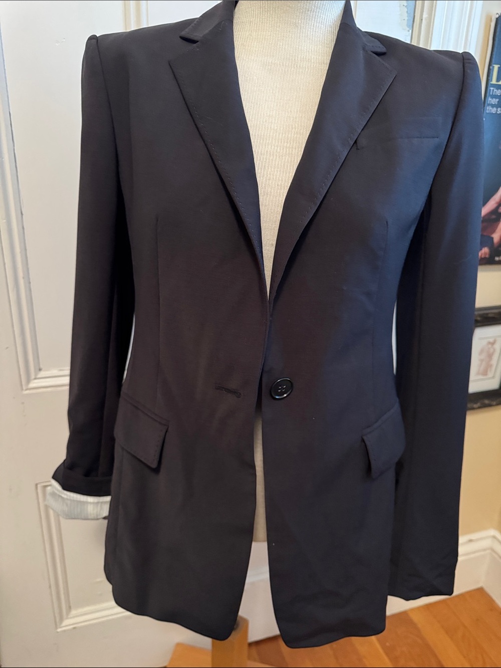 Ann Taylor Black Single-Button Wool Blend Women's Blazer